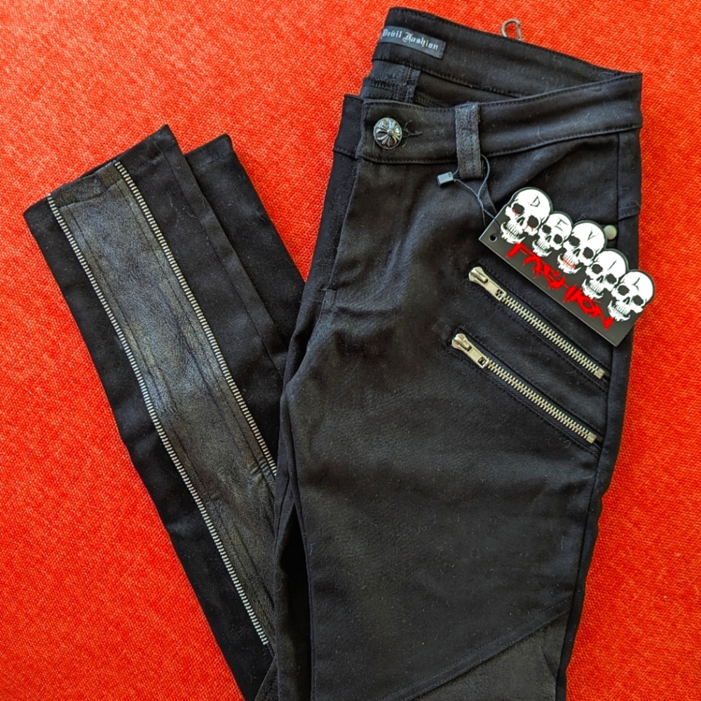 Devil Fashion skinny zipper pant XS